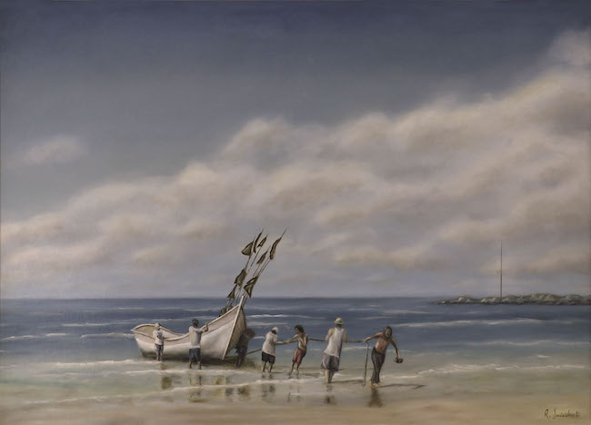 fishermans old times painting