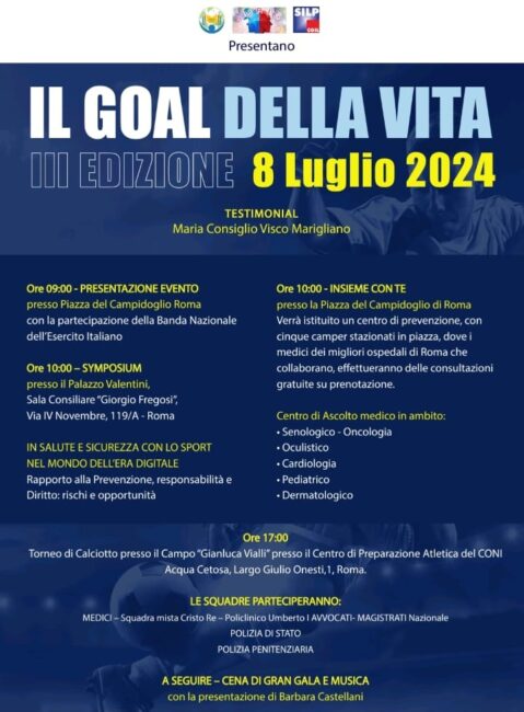 A Roma la terza edizione de “Il Goal della Vita”
