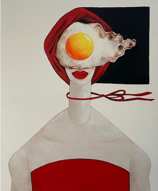 egg girl in red