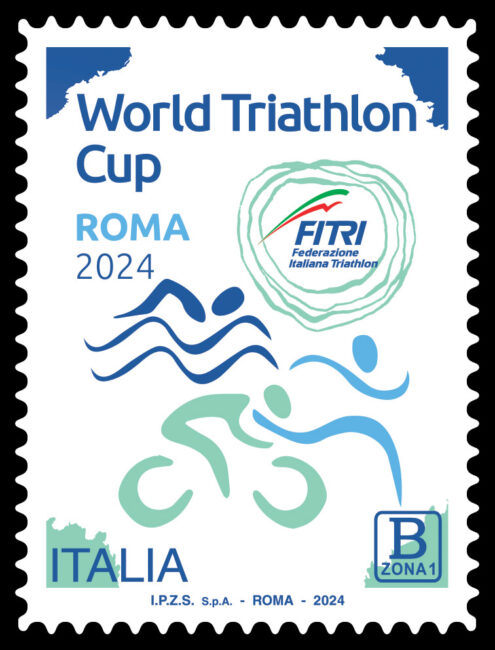 Un francobollo dedicato a World Triathlon Cup – WTC Roma 2024