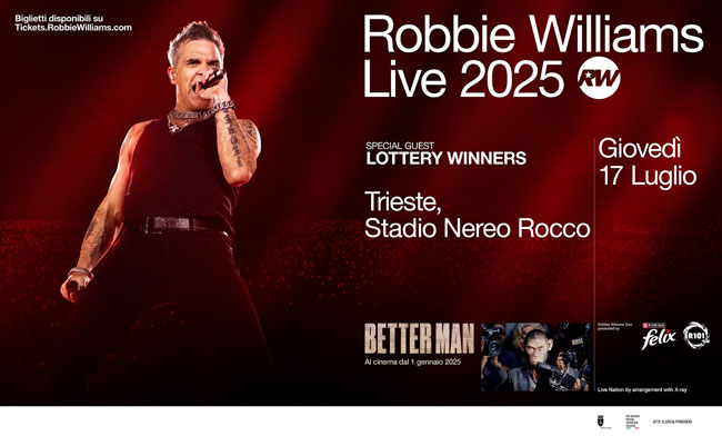 robbie williams concerto trieste 2025