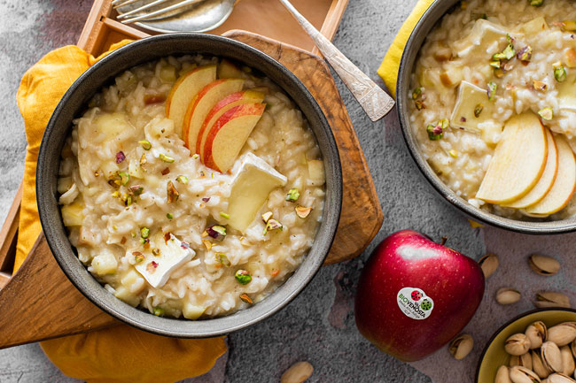 Risotto con mele Braeburn bio Val Venosta e brie: la ricetta