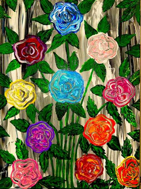 wall of roses