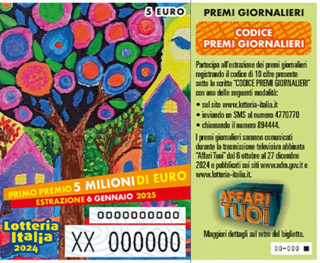 Lotteria Italia: oggi l’estrazione, primo premio 5 milioni di euro. Tutti i dettagli