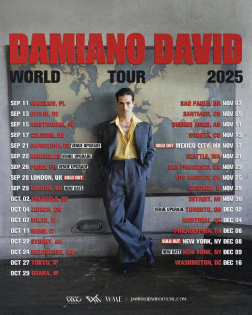 Damiano David: date già sold out per il tour 2025