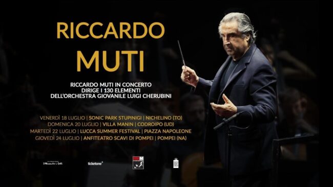 Muti dirige l’Orchestra Luigi Cherubini, dal 18 al 24 luglio, per 4 concerti speciali in 4 luoghi d’eccezione