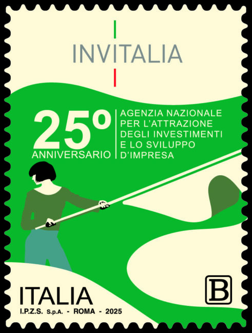 Un francobollo dedicato all’Agenzia Invitalia nel 25° anniversario dell’istituzione