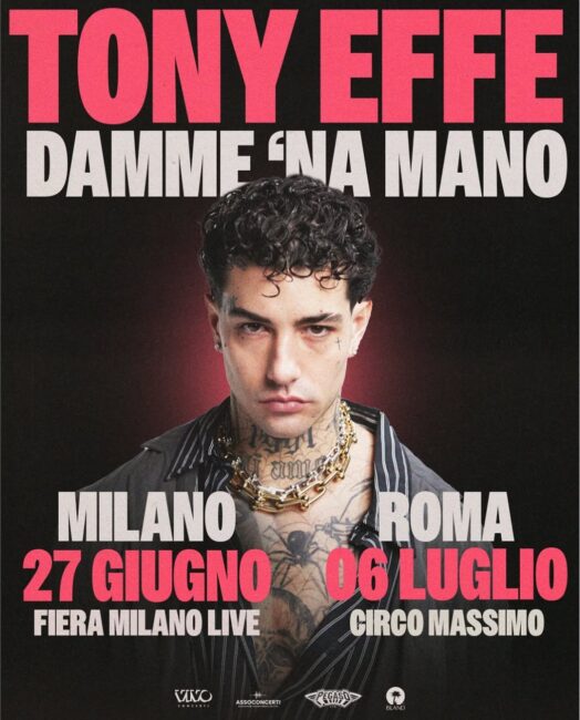 Tony Effe, dopo Sanremo due mega concerti in estate